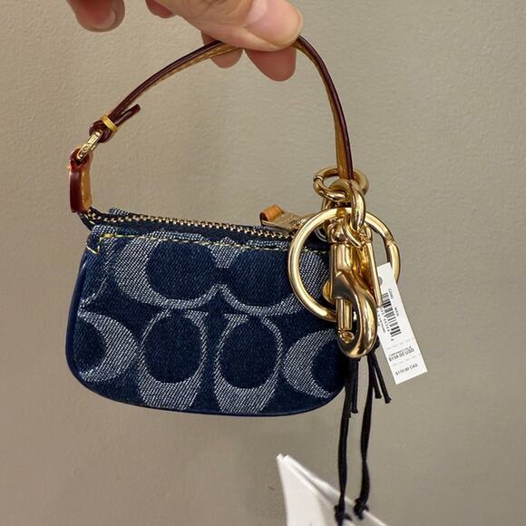 Last 2‼️Coach CZ085 Mini Nolita Bag Charm In Signature Denim - Picture 5 of 8